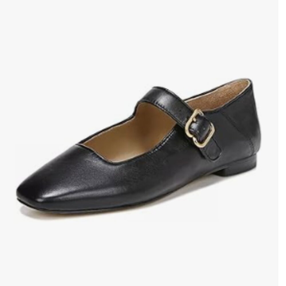 FYS Black Square Toe Low Heel Mary Jane Pumps Flats Ballets Buckled Dress Shoes